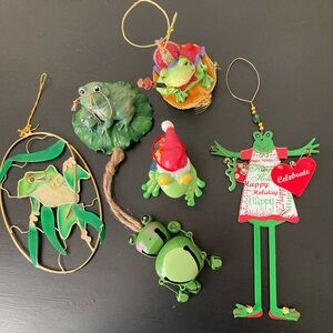 Colorful Frog Christmas Ornaments